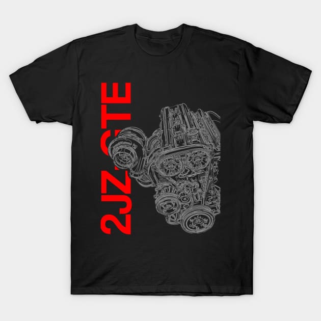 2JZ-GTE Supra MKIV Engine T-Shirt by gaplexio